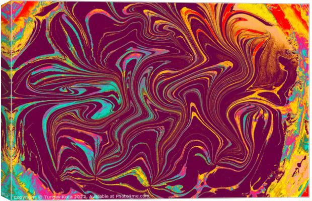 Ebru marbling effect surface pattern design for print Canvas Print by Turgay Koca