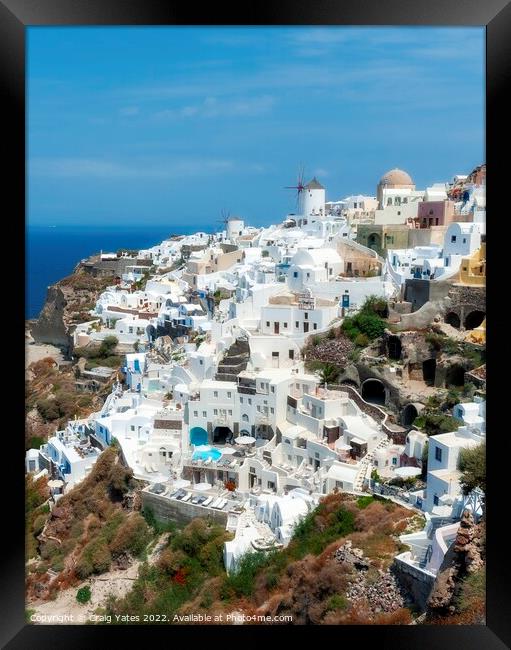 Oia Santorini Greece Framed Print by Craig Yates