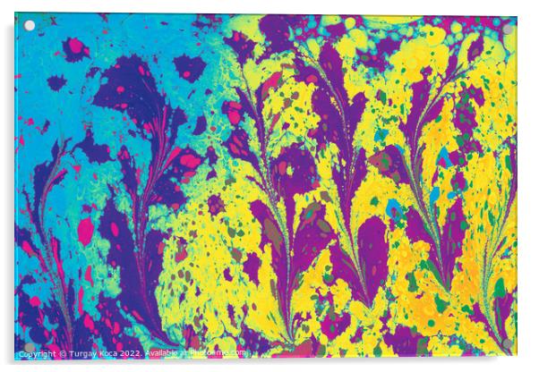 Ebru marbling effect surface pattern design for print Acrylic by Turgay Koca