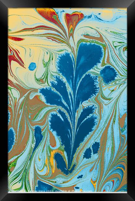 Ebru marbling effect surface pattern design for print Framed Print by Turgay Koca