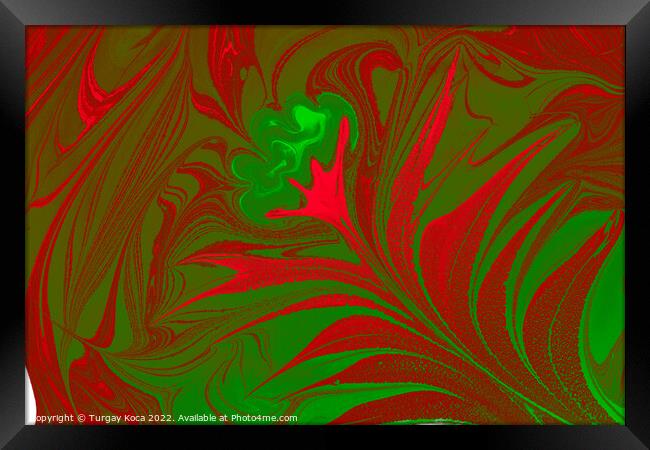 Ebru marbling effect surface pattern design for print Framed Print by Turgay Koca