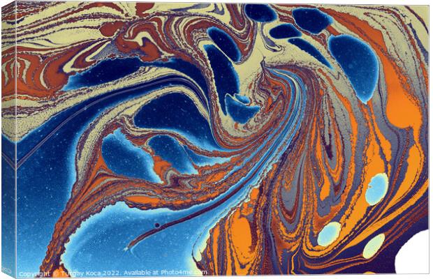 Ebru marbling effect surface pattern design for print Canvas Print by Turgay Koca