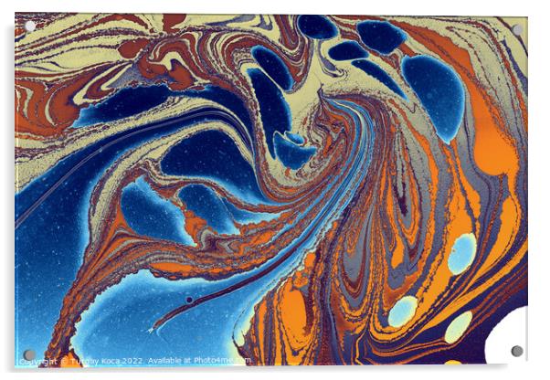 Ebru marbling effect surface pattern design for print Acrylic by Turgay Koca