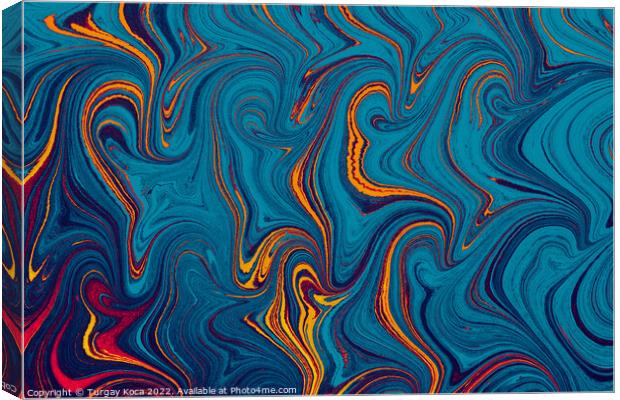 Ebru marbling effect surface pattern design for print Canvas Print by Turgay Koca