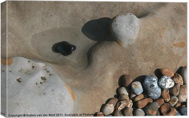 Pebbles on Hastings beach Canvas Print by Austen van der Werf