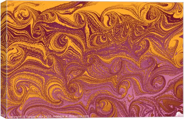 Ebru marbling effect surface pattern design for print Canvas Print by Turgay Koca