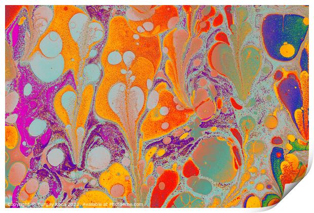 Ebru marbling effect surface pattern design for print Print by Turgay Koca