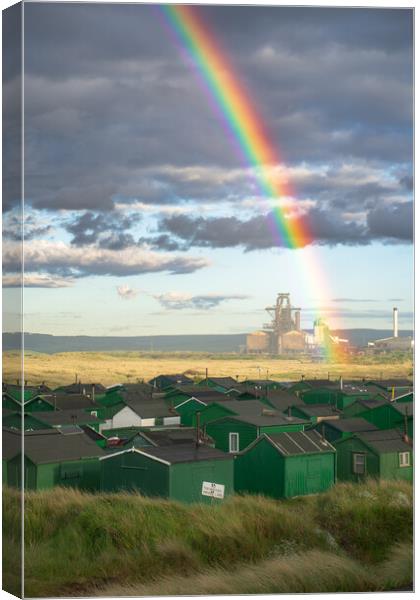 Rainbow over redcar steelworks Canvas Print by Kevin Winter