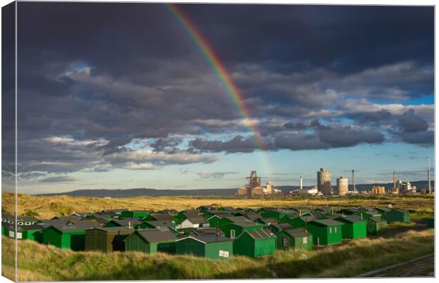 Rainbow over redcar steelworks Canvas Print by Kevin Winter