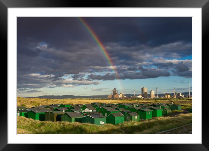 Rainbow over redcar steelworks Framed Mounted Print by Kevin Winter