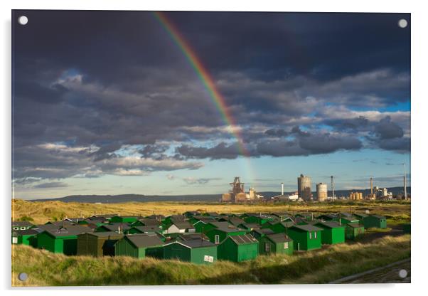 Rainbow over redcar steelworks Acrylic by Kevin Winter