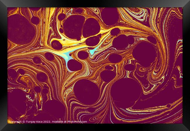 Ebru marbling effect surface pattern design for print Framed Print by Turgay Koca