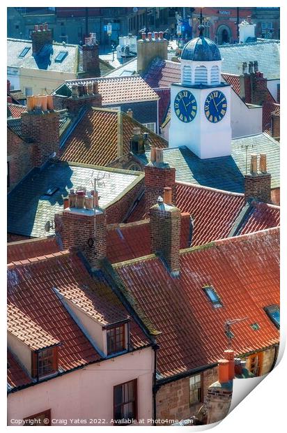 Whitby Rooftops Print by Craig Yates