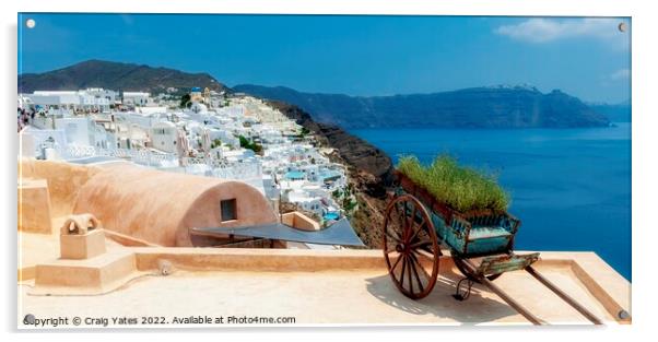 Oia Santorini Greece Acrylic by Craig Yates