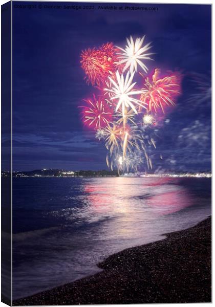 Weymouth Jubilee fireworks Canvas Print by Duncan Savidge