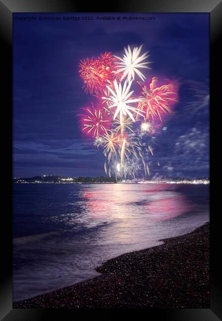 Weymouth Jubilee fireworks Framed Print by Duncan Savidge