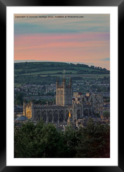 Sunset over the Bath Abbey Framed Mounted Print by Duncan Savidge