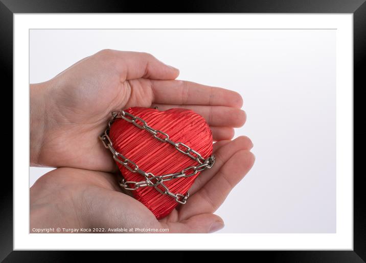 Heart in Chain Framed Mounted Print by Turgay Koca