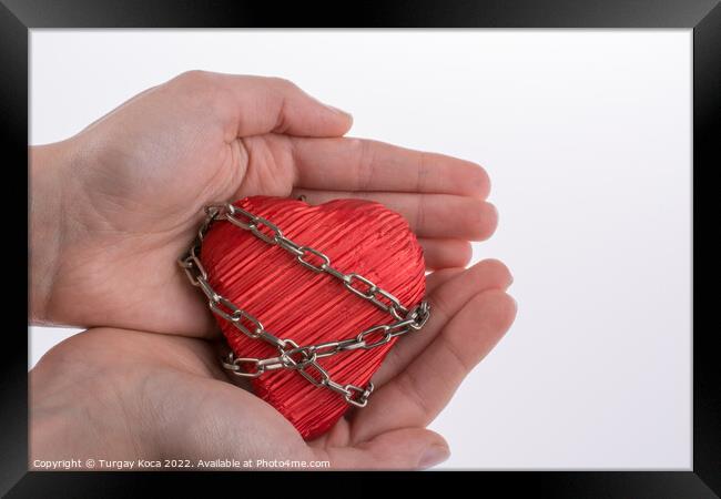 Heart in Chain Framed Print by Turgay Koca