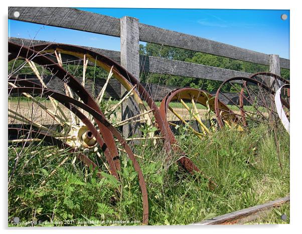 Rusty Wheels Acrylic by Evan Faler