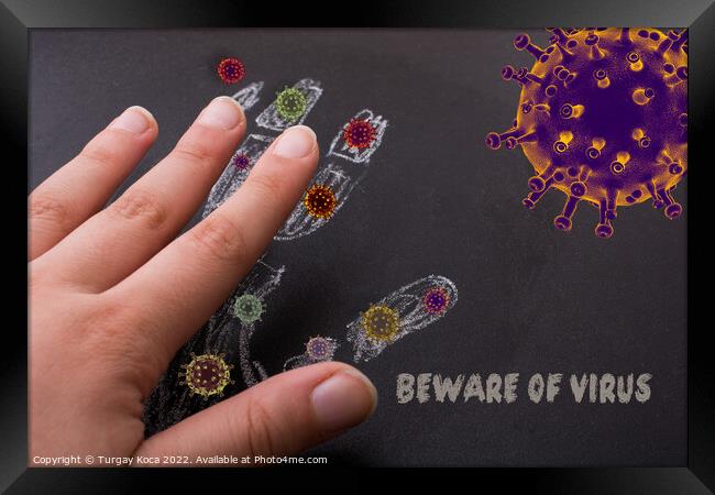 Beware of Corona Virus Covid 19 Healthcare Medical Framed Print by Turgay Koca