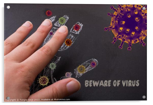 Beware of Corona Virus Covid 19 Healthcare Medical Acrylic by Turgay Koca
