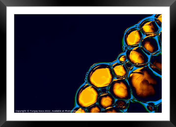 Colorful water bubles on water as background Framed Mounted Print by Turgay Koca