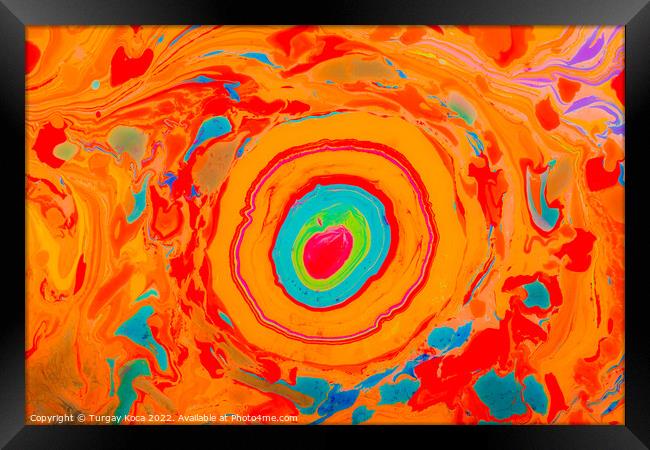Abstract marbling art patterns as colorful background Framed Print by Turgay Koca