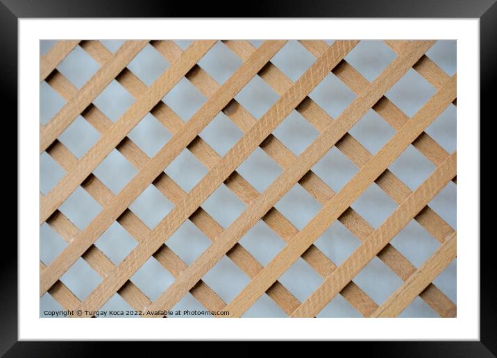 Backdrop and background texture abstract details on wood Framed Mounted Print by Turgay Koca