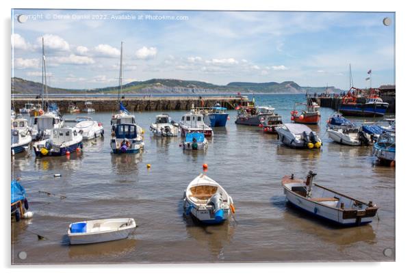 Lyme Regis Harbour Acrylic by Derek Daniel