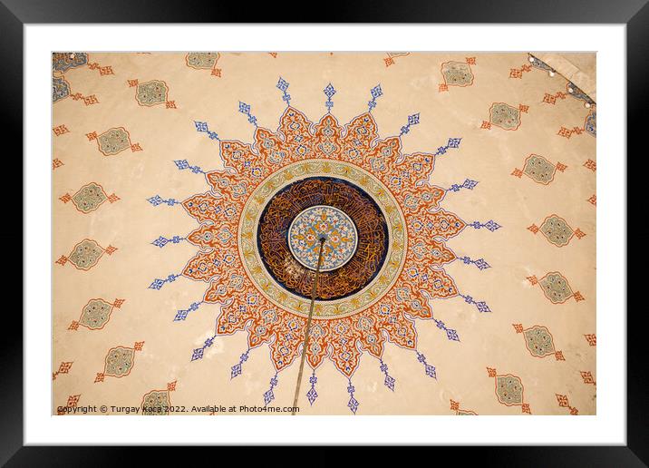 Floral art pattern example of Ottoman time Framed Mounted Print by Turgay Koca