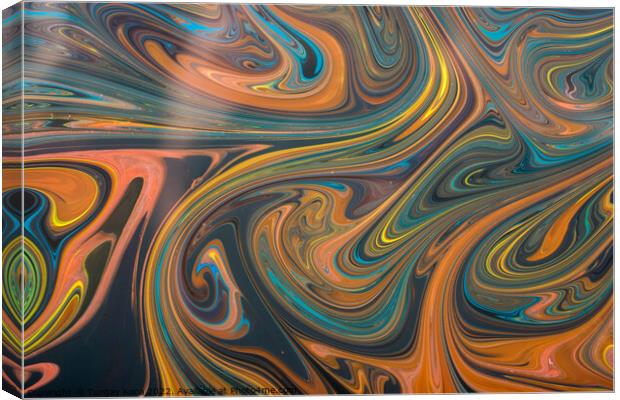 Abstract marbling art patterns as colorful background Canvas Print by Turgay Koca