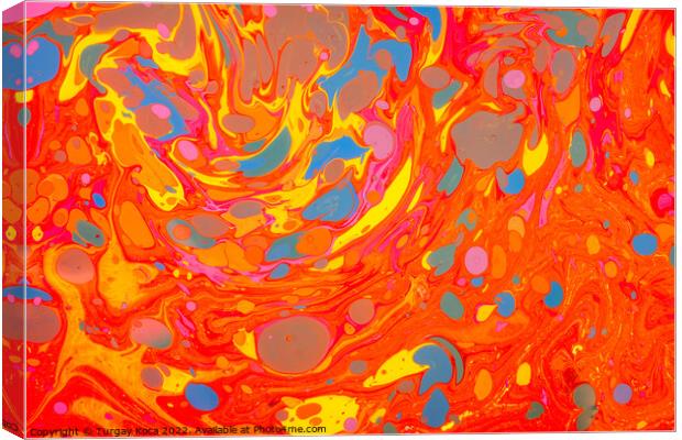 Abstract marbling art patterns as colorful backgro Canvas Print by Turgay Koca