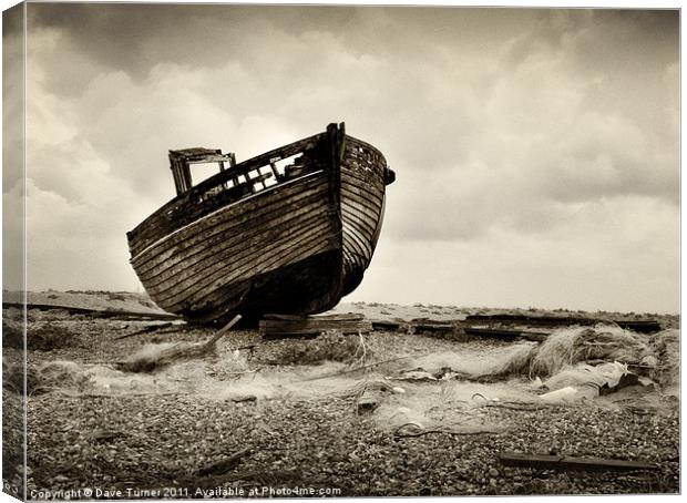 Dungeness Boat, Kent Canvas Print by Dave Turner