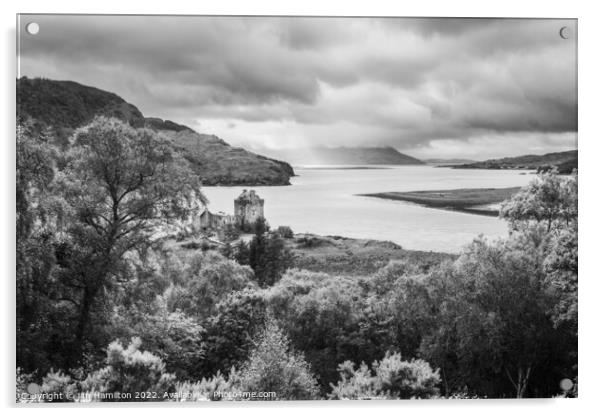 Eilean Donan castle and Loch Alsh Acrylic by jim Hamilton