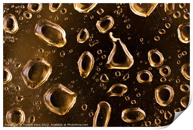 Background covered with water drops in  close-up Print by Turgay Koca