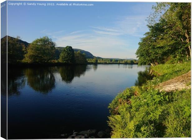 Majestic River Tay in Perthshire Canvas Print by Sandy Young