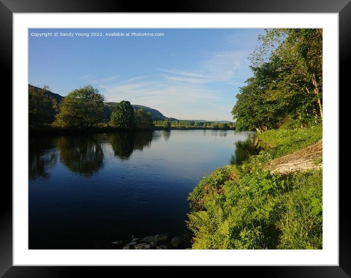 Majestic River Tay in Perthshire Framed Mounted Print by Sandy Young