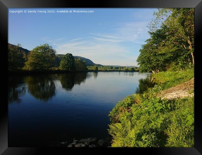 Majestic River Tay in Perthshire Framed Print by Sandy Young