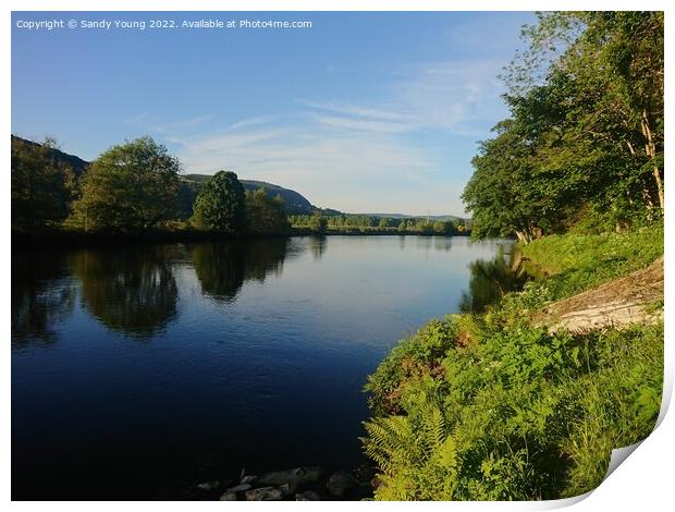 Majestic River Tay in Perthshire Print by Sandy Young
