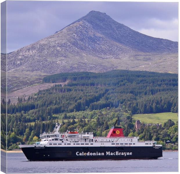 MV Caledonian Isles approaching Brodick, Arran Canvas Print by Allan Durward Photography