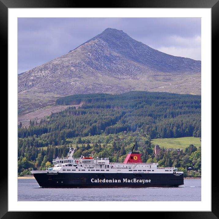 MV Caledonian Isles approaching Brodick, Arran Framed Mounted Print by Allan Durward Photography