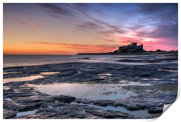 Bamburgh Sunrise Print by Richard Burdon