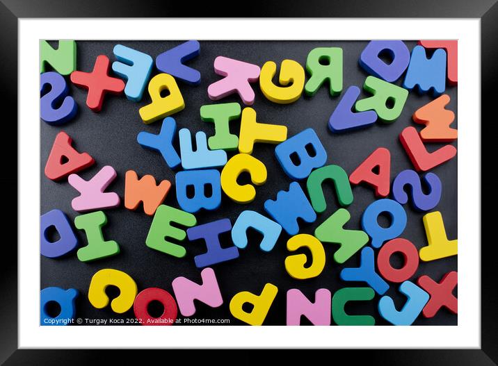 Colorful Letters made of wood  Framed Mounted Print by Turgay Koca