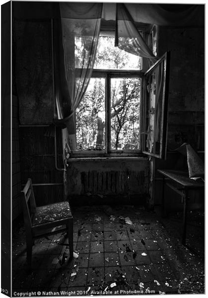One seat in  a window Canvas Print by Nathan Wright