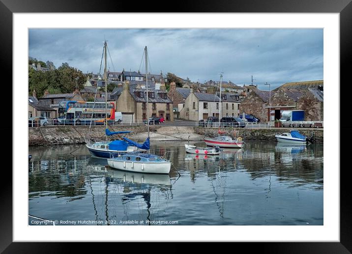 Tranquil Fishing Village Framed Mounted Print by Rodney Hutchinson