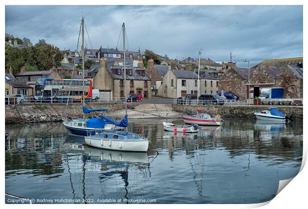 Tranquil Fishing Village Print by Rodney Hutchinson