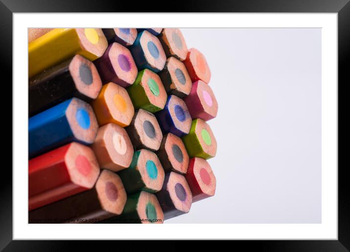Color pencils Framed Mounted Print by Turgay Koca