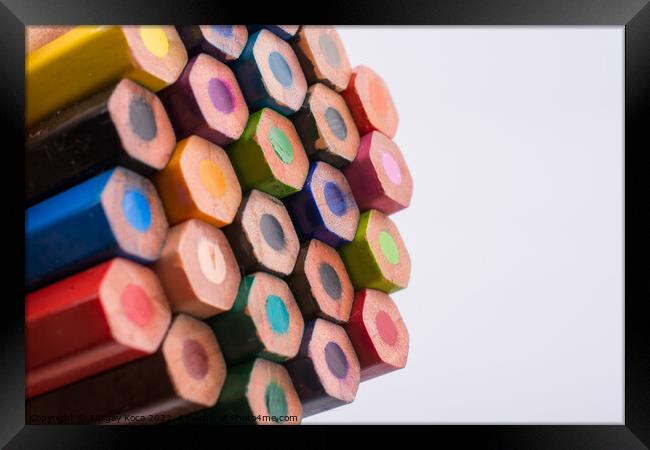 Color pencils Framed Print by Turgay Koca