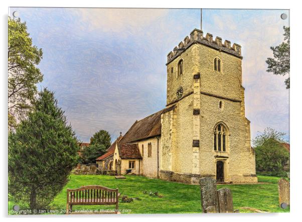 Hampstead Norreys Church Tower Acrylic by Ian Lewis